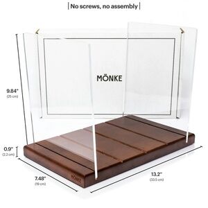 Mönke Acrylic and Wood LP Record Vinyl Display Stand Holds up to 60 Albums